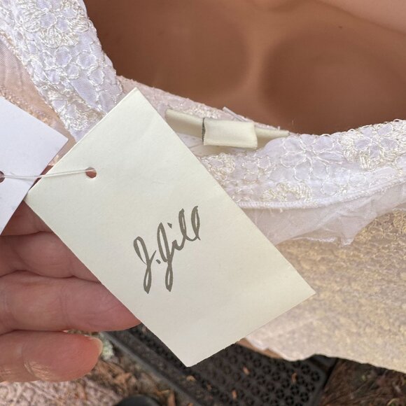 J.Jill Textured Lace Button-Up Blouse Size 2X White Ivory Sheer Ruffled Hem NEW - Picture 8 of 15